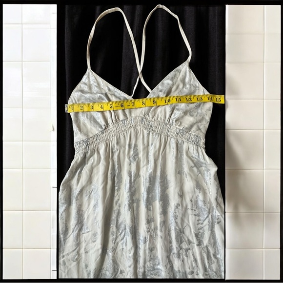 Mossimo Supply Co.  Maxi Dress ivory with metallic Silver Size Small - Picture 7 of 12